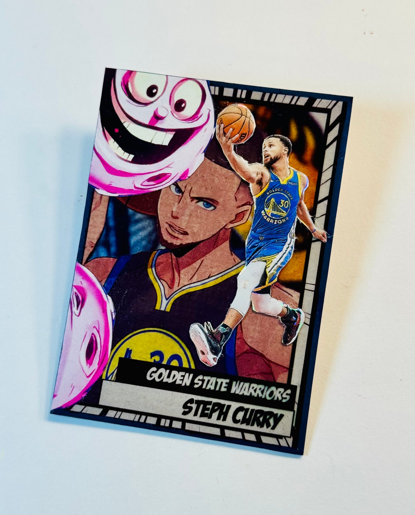 Art trading card (“Golden Eye” Steph Curry 1/1 Golden State Warriors NBA)