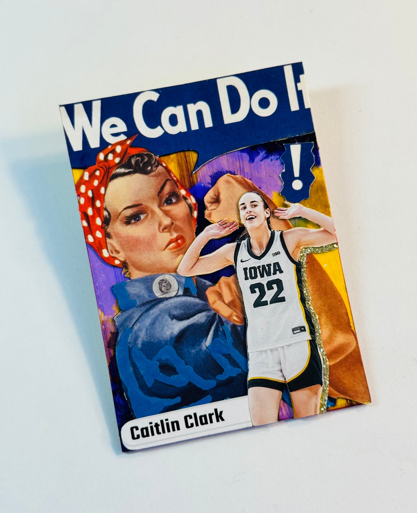 Art trading card (“We Can Do It!” Caitlin Clark Iowa 1/1) Iowa University Indiana Fever WNBA