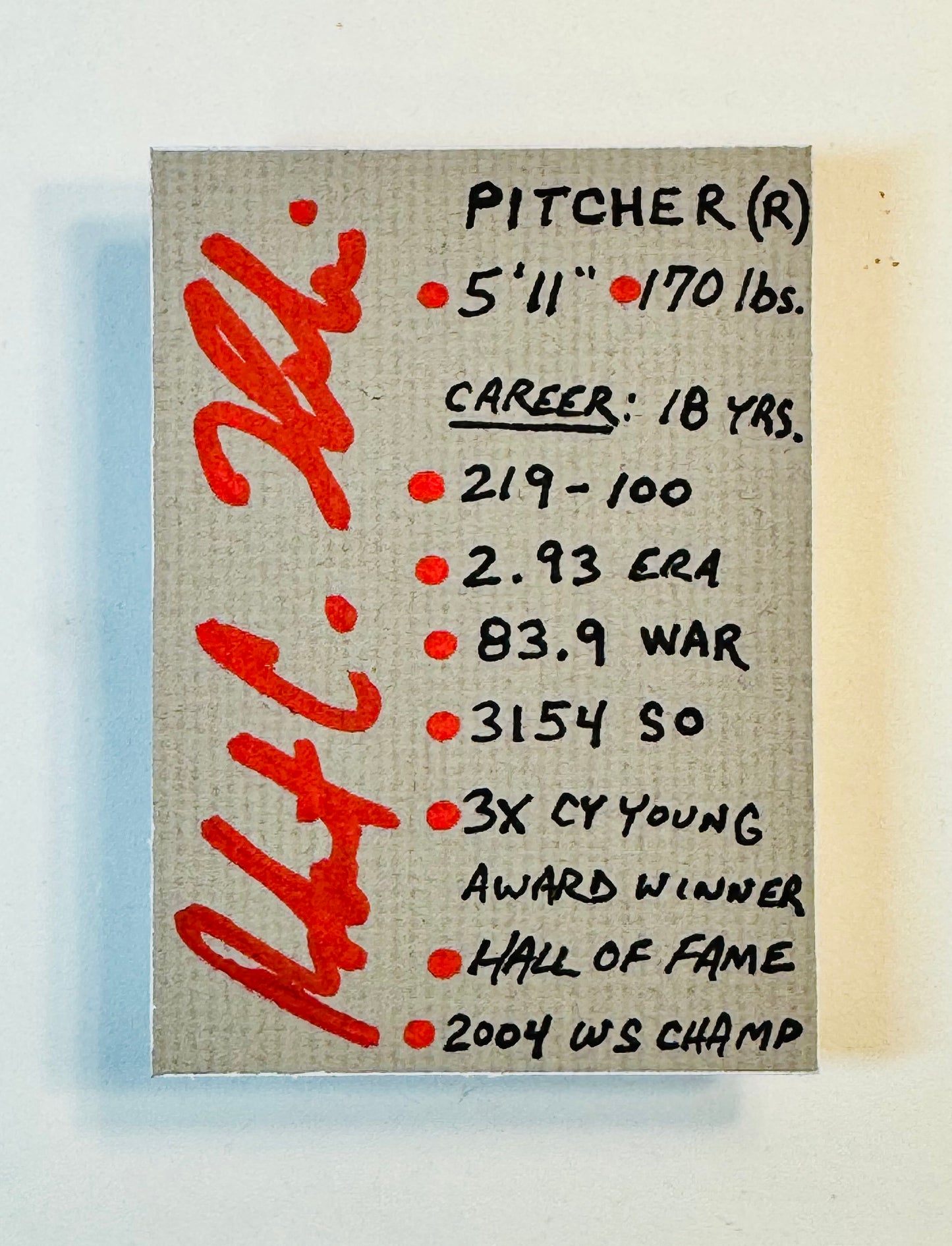 Art trading card (“Pedro” Pedro Martinez 1/1 Boston Red Sox MLB)