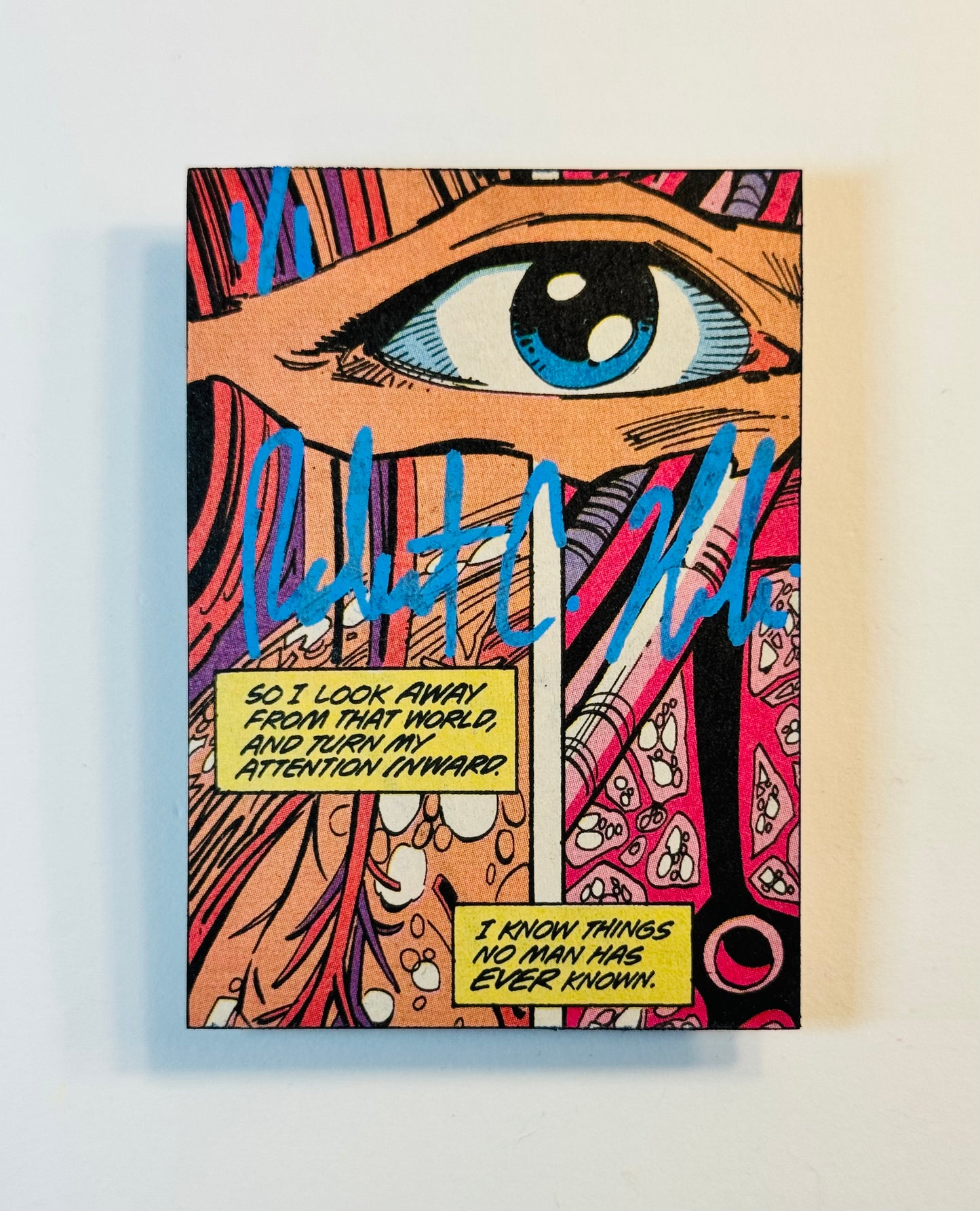 Art trading card (“Golden Eye” Steph Curry 1/1 Golden State Warriors NBA)