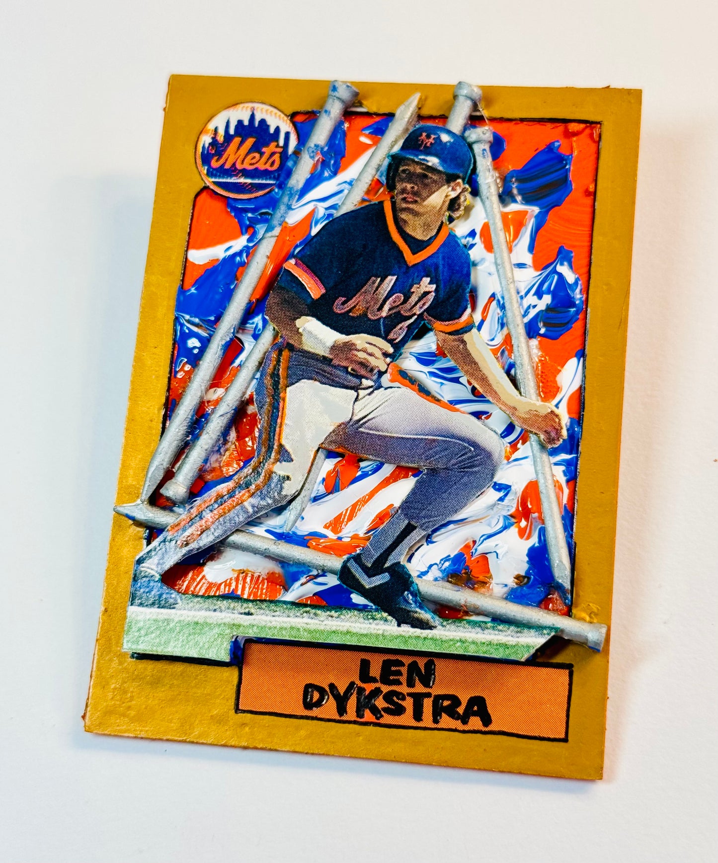 Art trading card (“Nails” Len Dykstra New York Mets MLB 1/1)