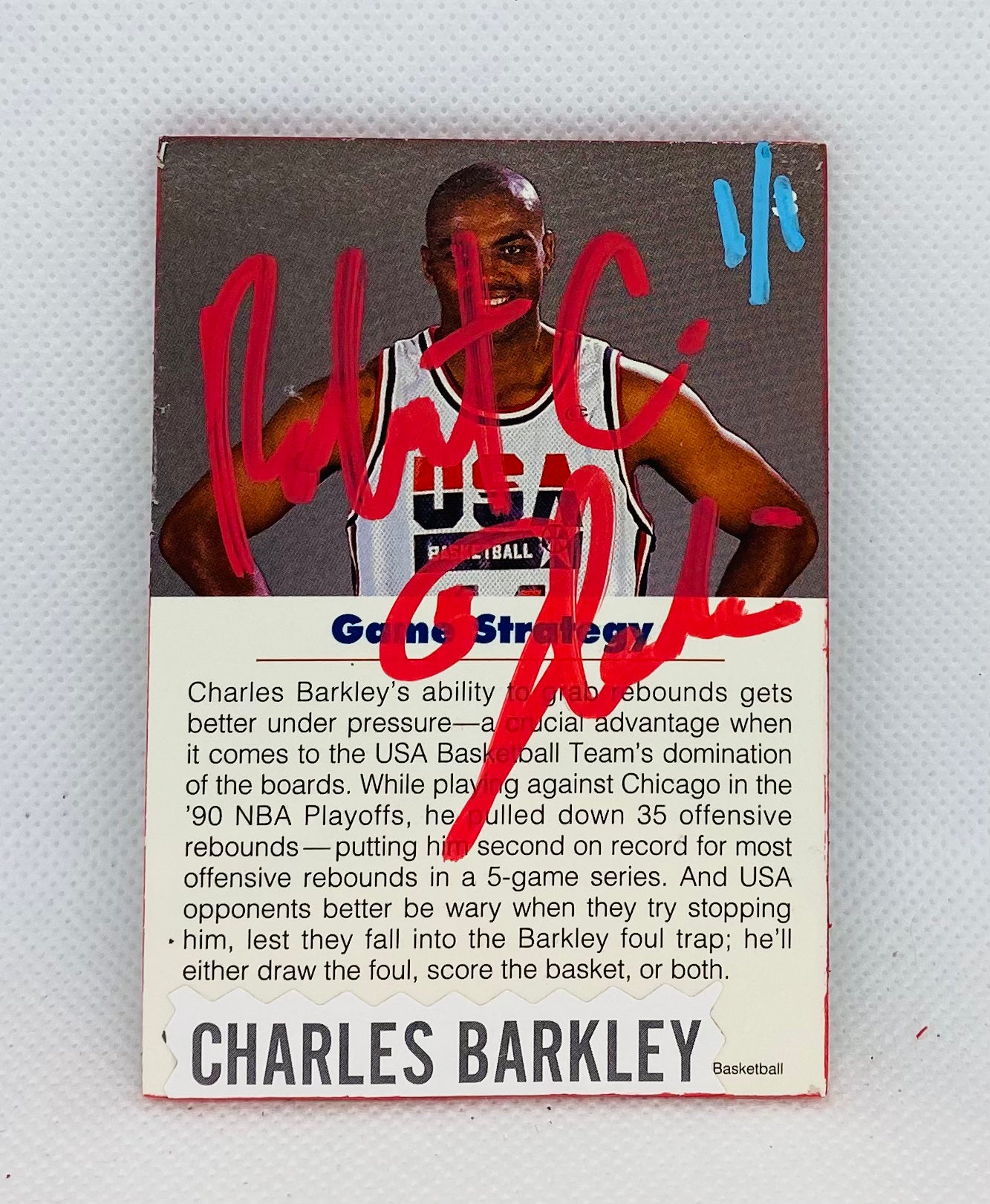 Art trading card (“Charles Barkley” Charles Barkley 1/1 Philadelphia 76ers NBA)