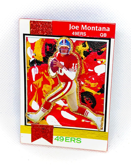 Art trading card (“Frisco Kid” Joe Montana 1/1 San Francisco 49ers NFL)