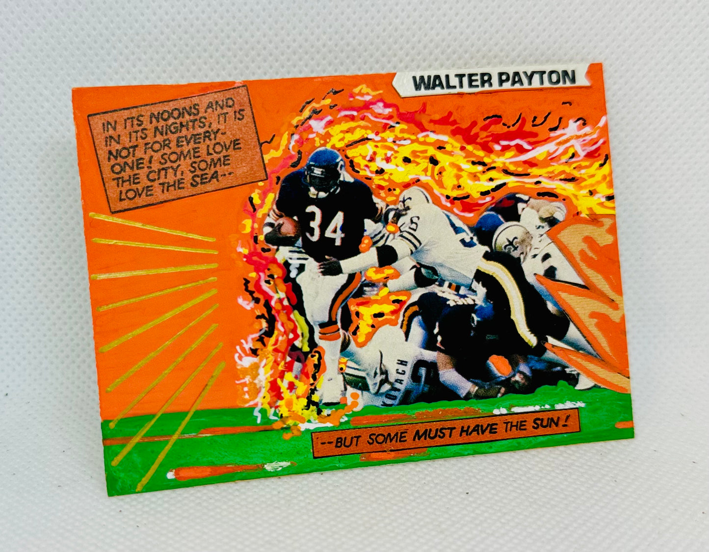 Art trading card (“Football/Painted: Sweetness” Walter Payton 1/1 Chicago Bears NFL)