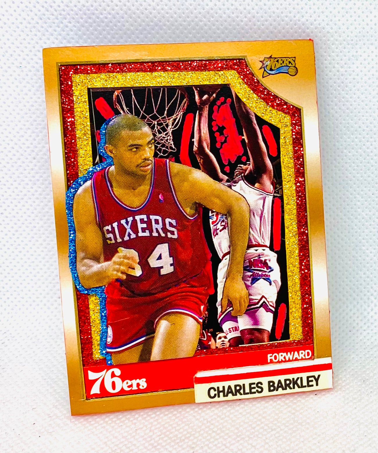 Art trading card (“Charles Barkley” Charles Barkley 1/1 Philadelphia 76ers NBA)