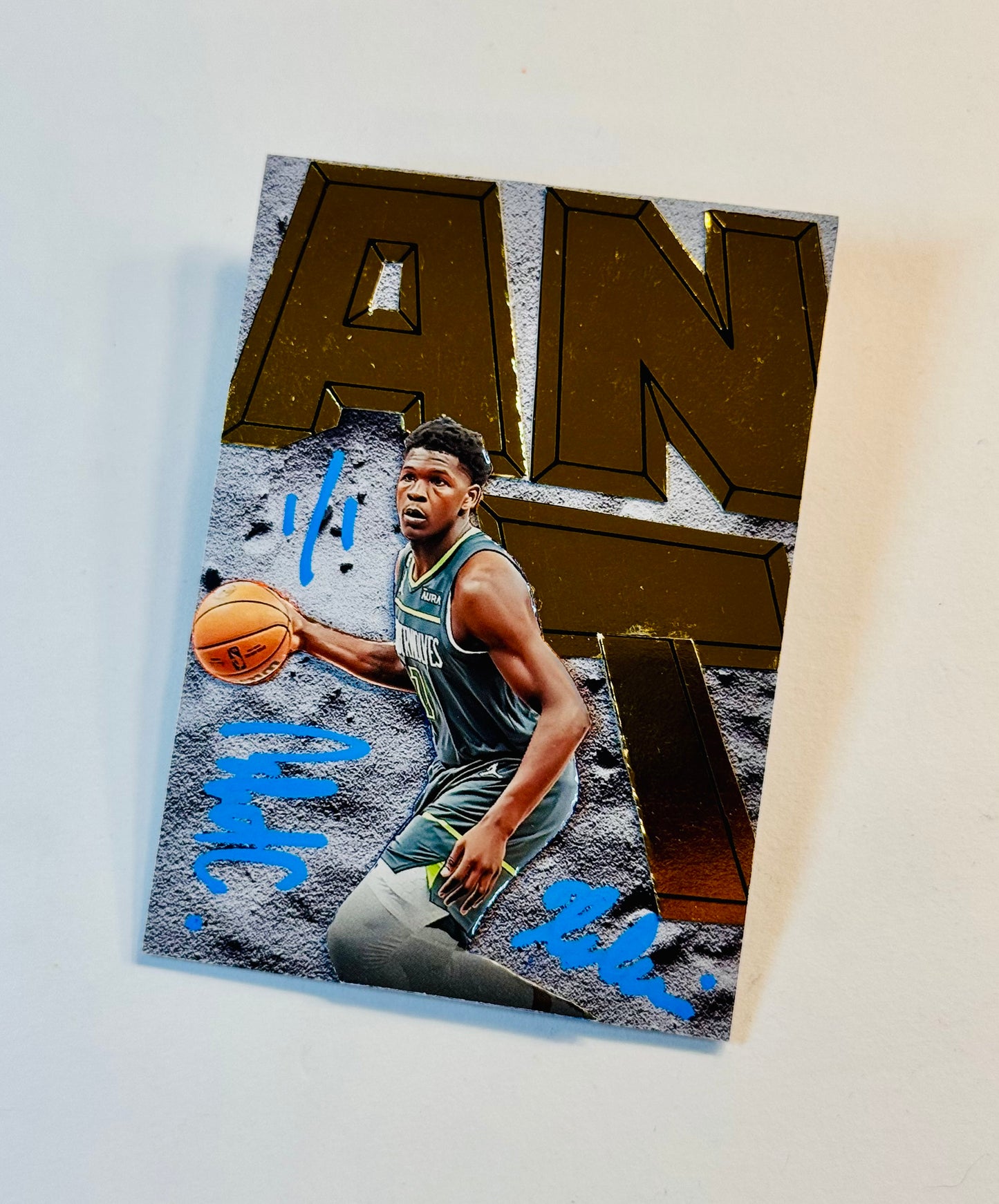 Art trading card (“Ant” Anthony Edwards 1/1 Minnesota Timberwolves NBA)