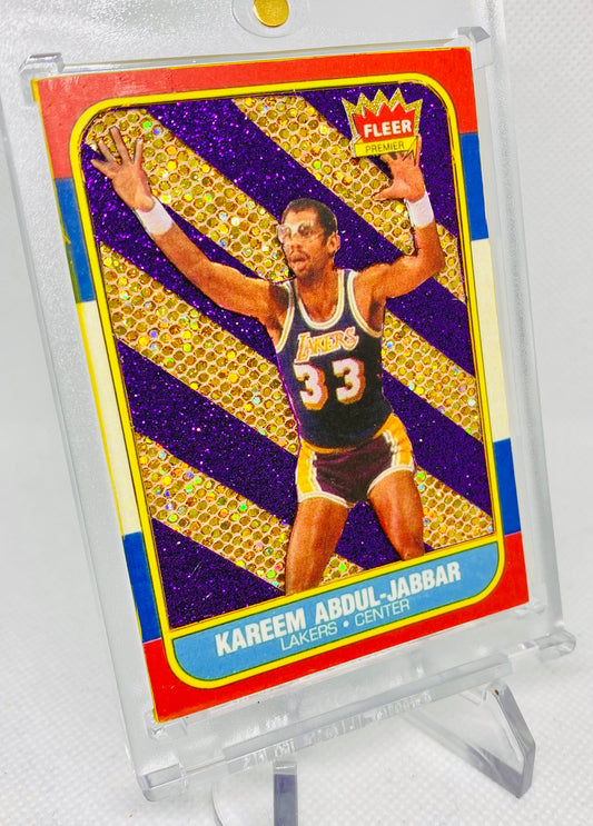 Art trading card (“The Captain” Kareem Abdul-Jabbar 1/1 Los Angeles Lakers NBA)