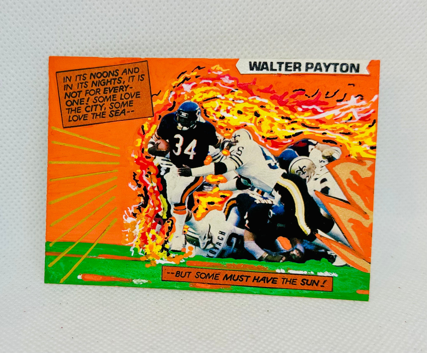 Art trading card (“Football/Painted: Sweetness” Walter Payton 1/1 Chicago Bears NFL)