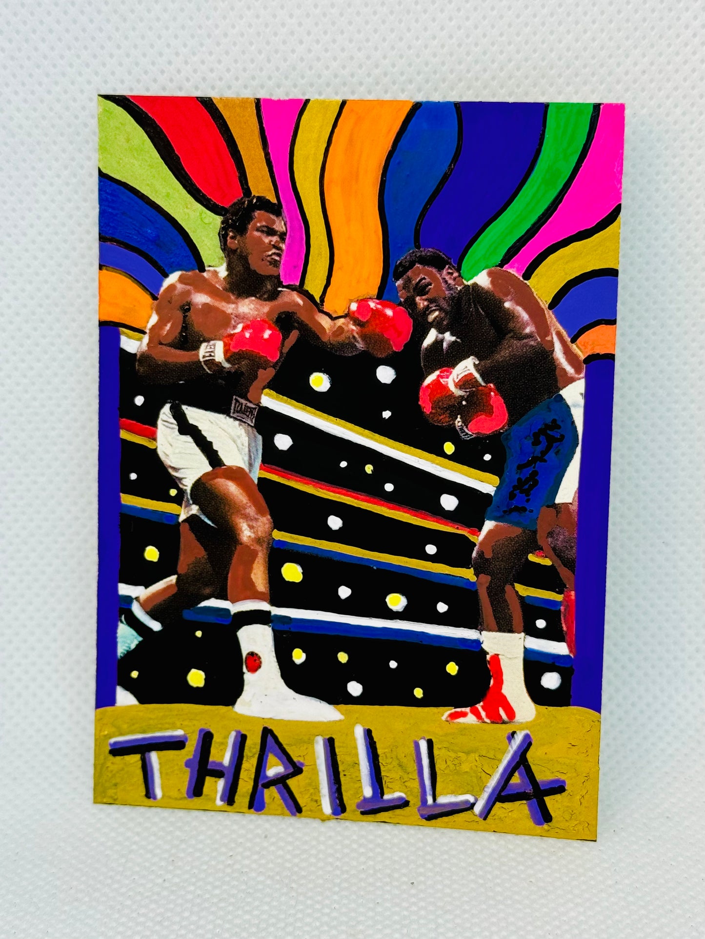 Art trading card (“Thrilla” Muhammad Ali-Joe Frazier III 1/1 Boxing WBC WBA WBF Heavyweight)