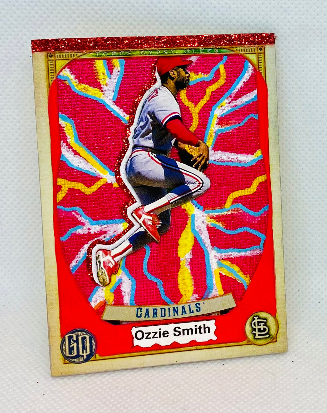 Art trading card (“The Wiz” Ozzie Smith 1/1 St. Louis Cardinals MLB)