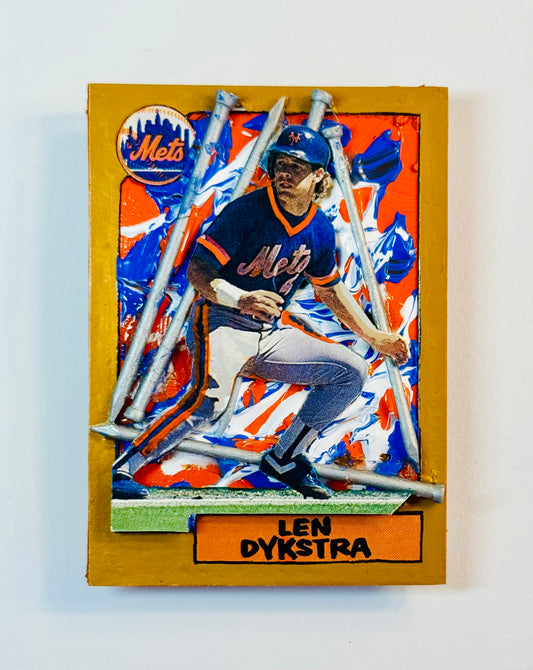 Art trading card (“Nails” Len Dykstra New York Mets MLB 1/1)