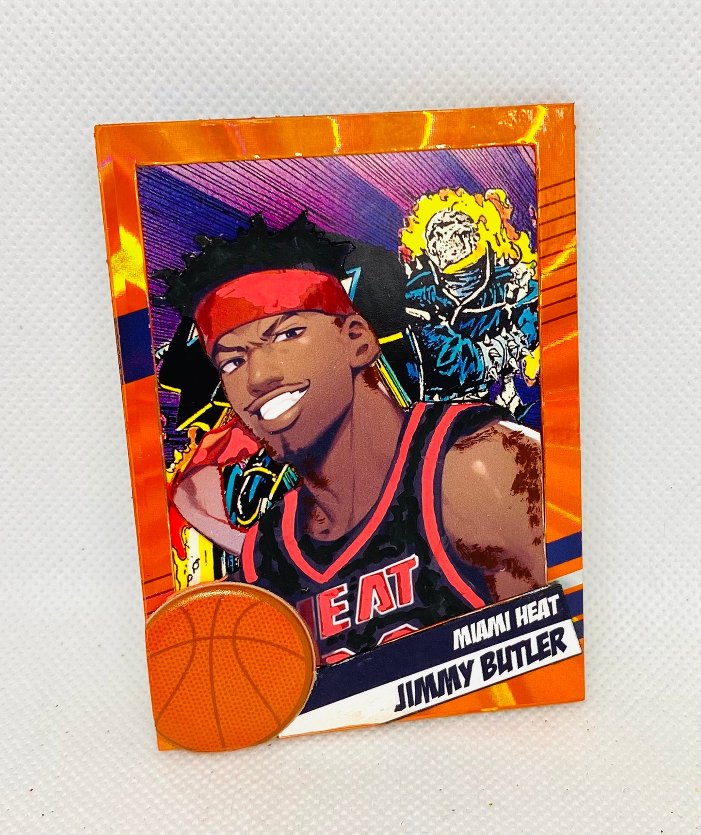 Art trading card (“Heat Check” Jimmy Butler Manga 1/1 Miami Heat NBA)