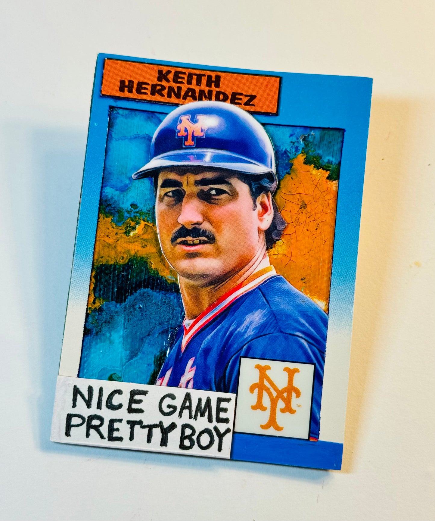 Art trading card (“Nice Game Pretty Boy” Keith Hernandez New York Mets MLB 1/1)