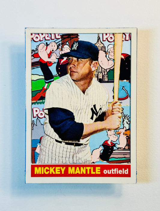 Art trading card (“Mantle” Mickey Mantle Popeye NYC 1/1) MLB New York Yankees New York City