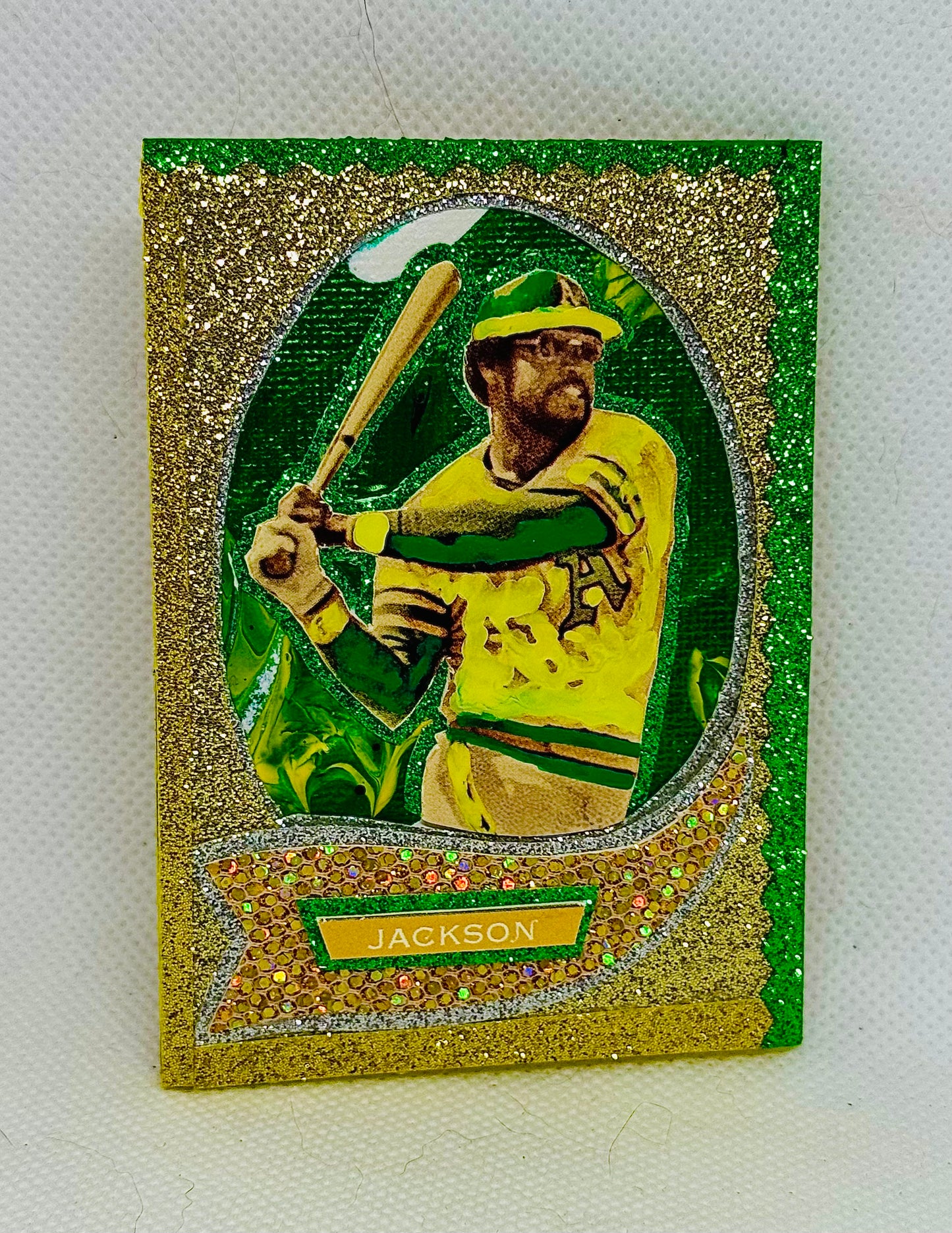 Art trading card (“Reggie” Reggie Jackson 1/1 Oakland Athletics MLB)