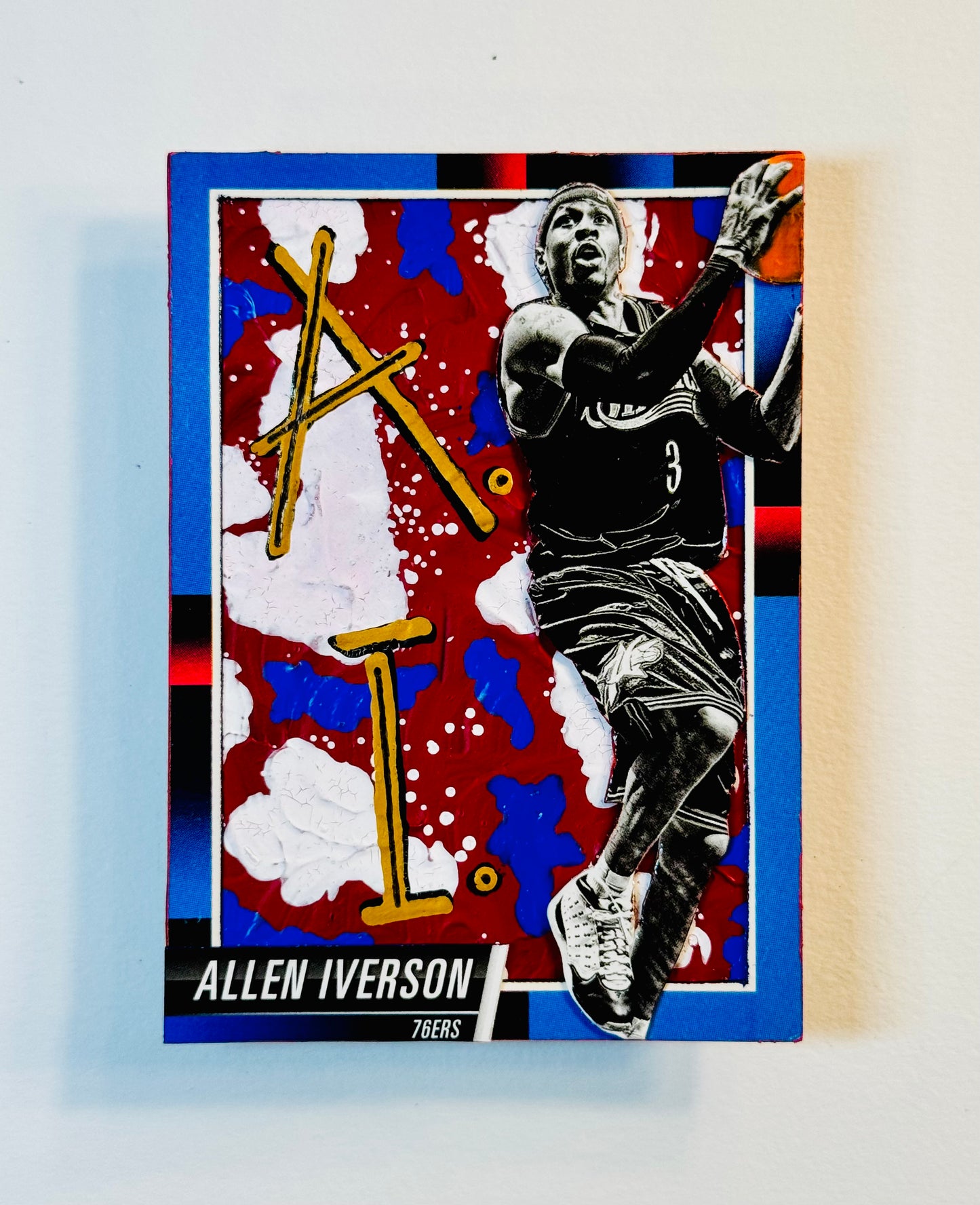 Art trading card (“Iverson” Allen Iverson 1/1) NBA Philadelphia 76ers Sixers basketball