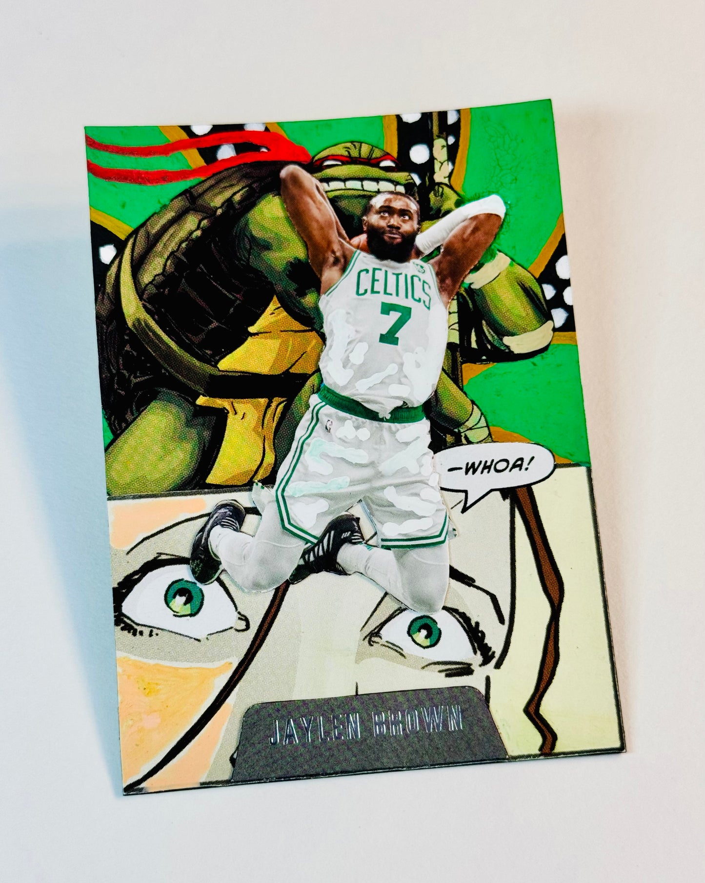 Art trading card (“Okay…What’s Next? Jaylen Brown TMNT Edition 1/1 NBA Boston Celtics)