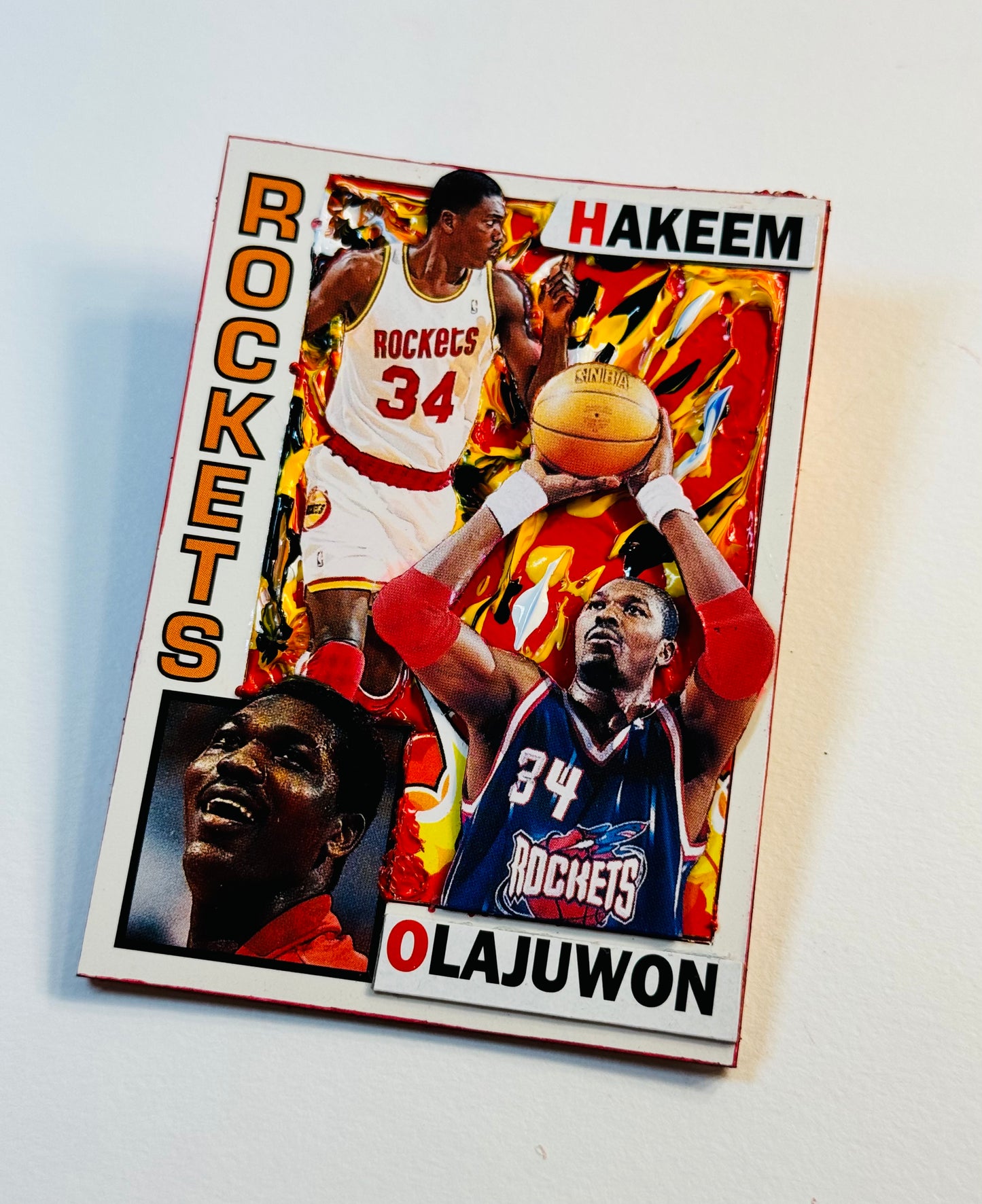 Art trading card (“Dream Shake” Hakeem Olajuwon 1/1) NBA Basketball Houston Rockets