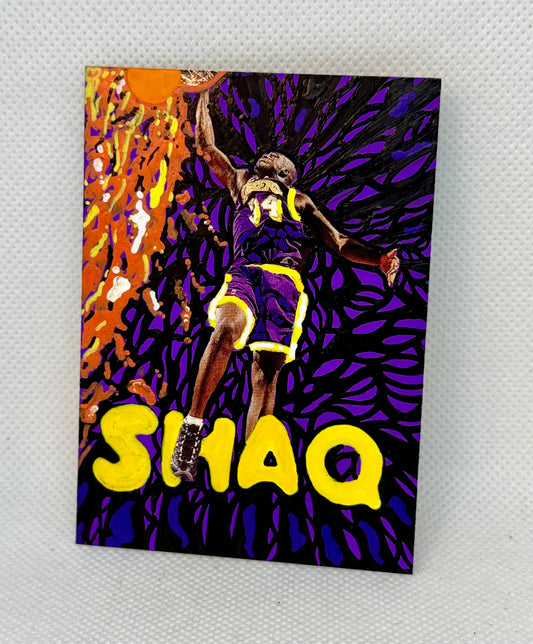 Art trading card (“Hoops/Painted: Shaq” Shaquille O’Neal SLAM 1/1 Los Angeles Lakers NBA)