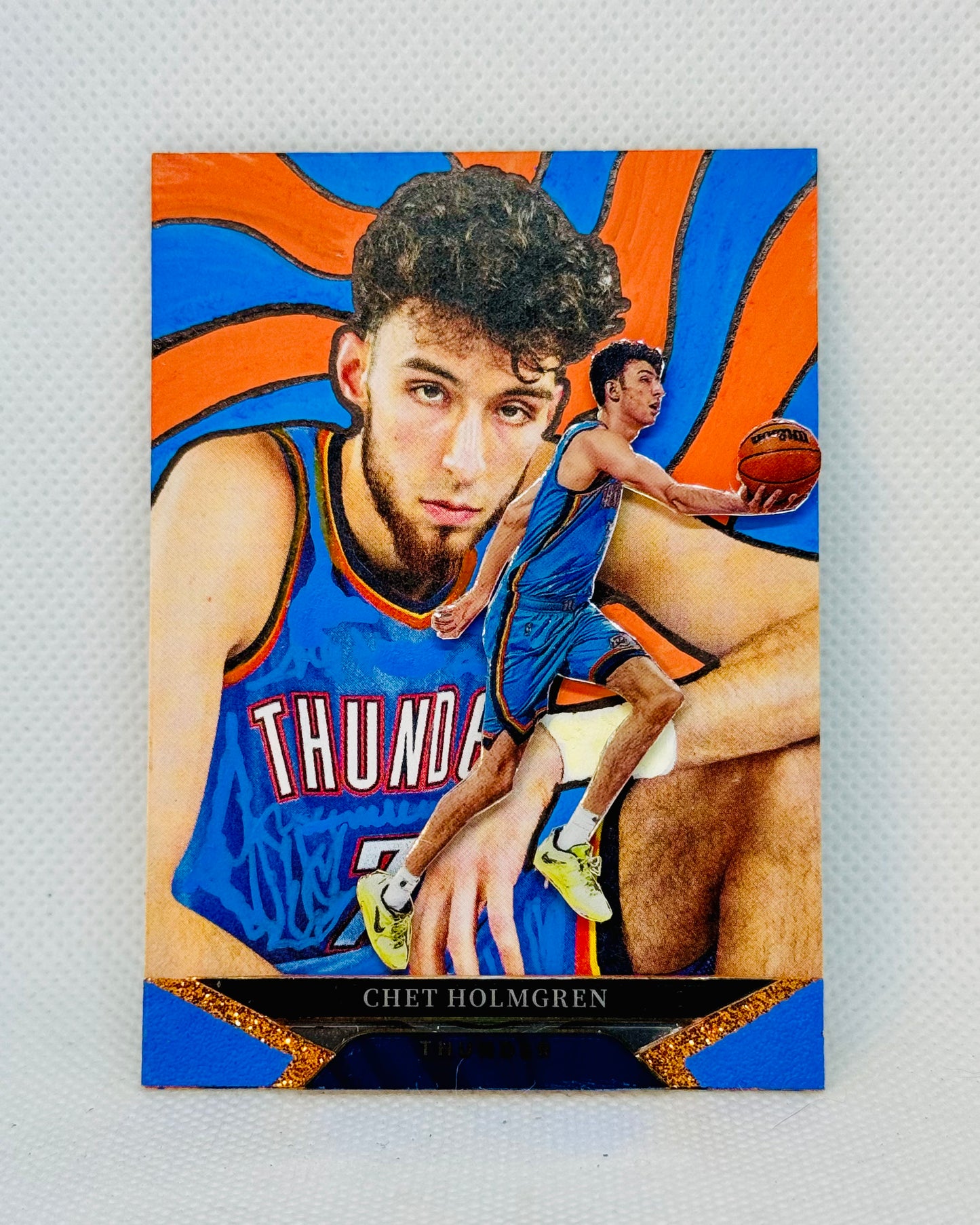 Art trading card (“To The World. It’s Time.” Chet Holmgren 1/1 Oklahoma City Thunder NBA)