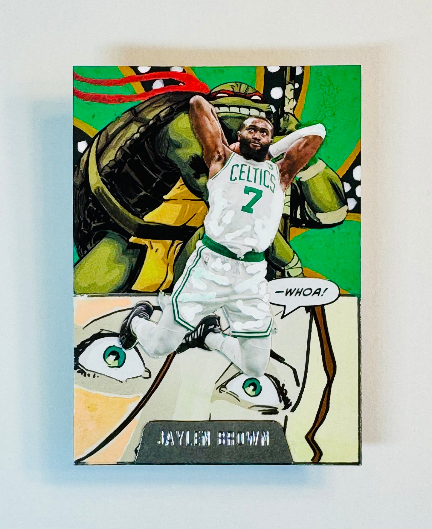 Art trading card (“Okay…What’s Next? Jaylen Brown TMNT Edition 1/1 NBA Boston Celtics)