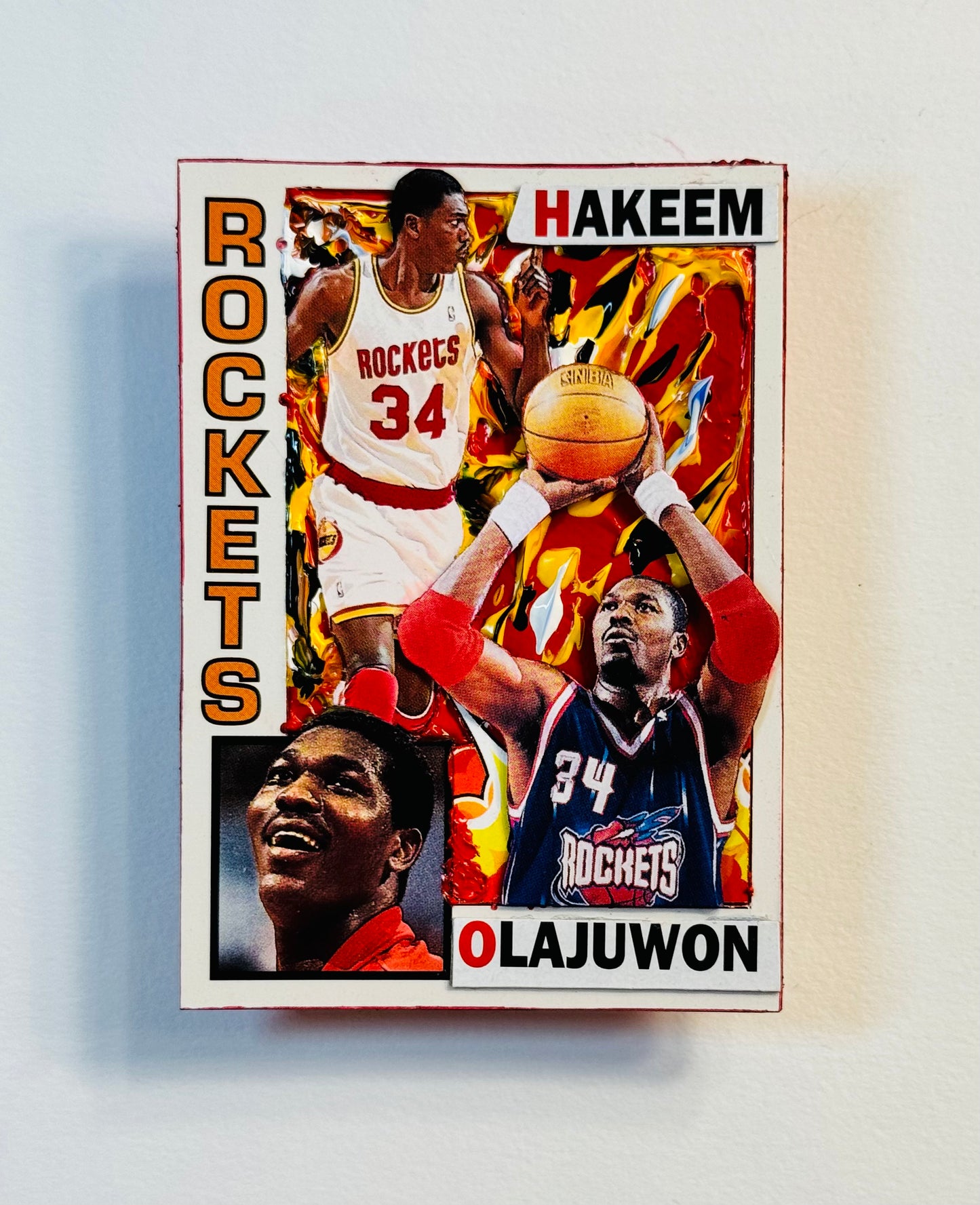 Art trading card (“Dream Shake” Hakeem Olajuwon 1/1) NBA Basketball Houston Rockets