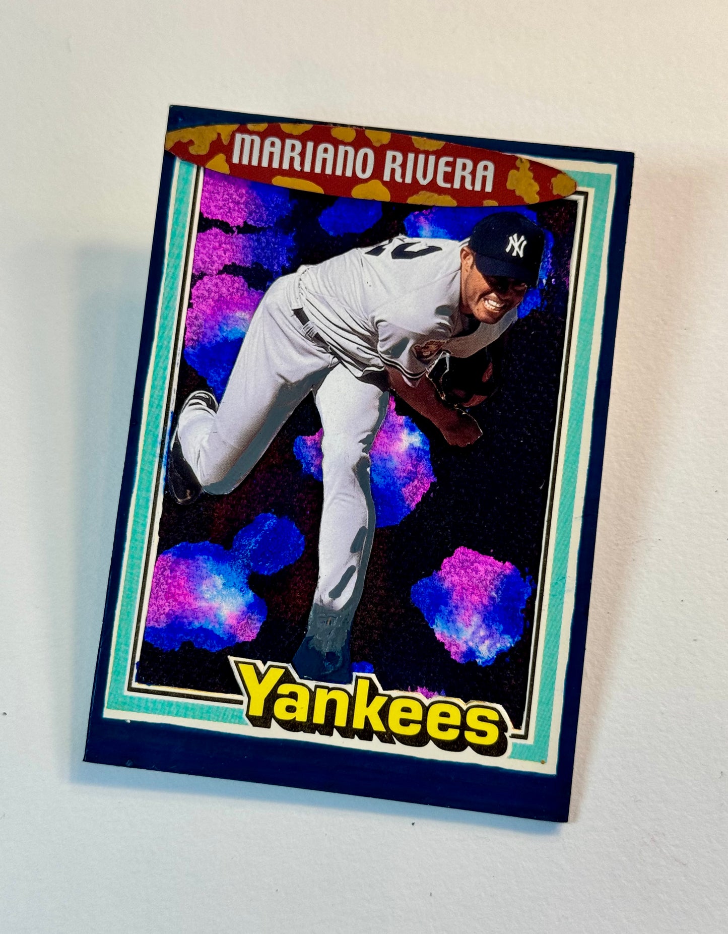 Art trading card (“Sandman” Mariano Rivera 1/1 MLB New York Yankees baseball)