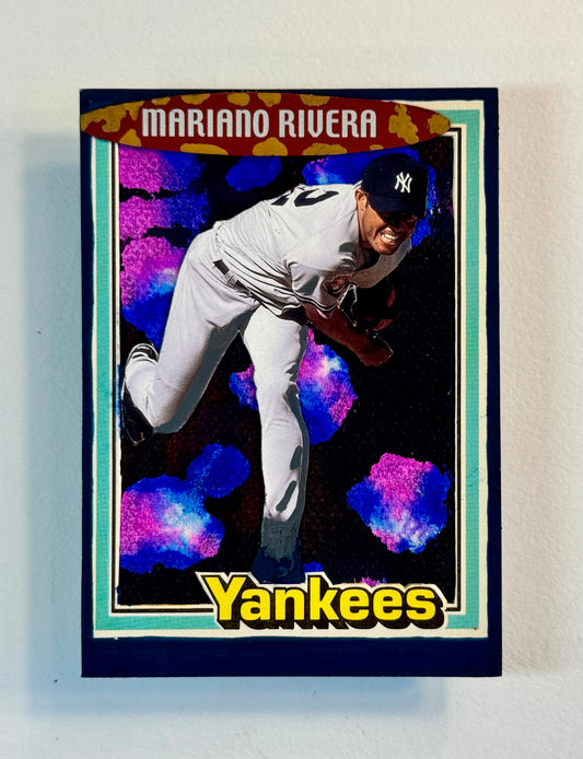 Art trading card (“Sandman” Mariano Rivera 1/1 MLB New York Yankees baseball)