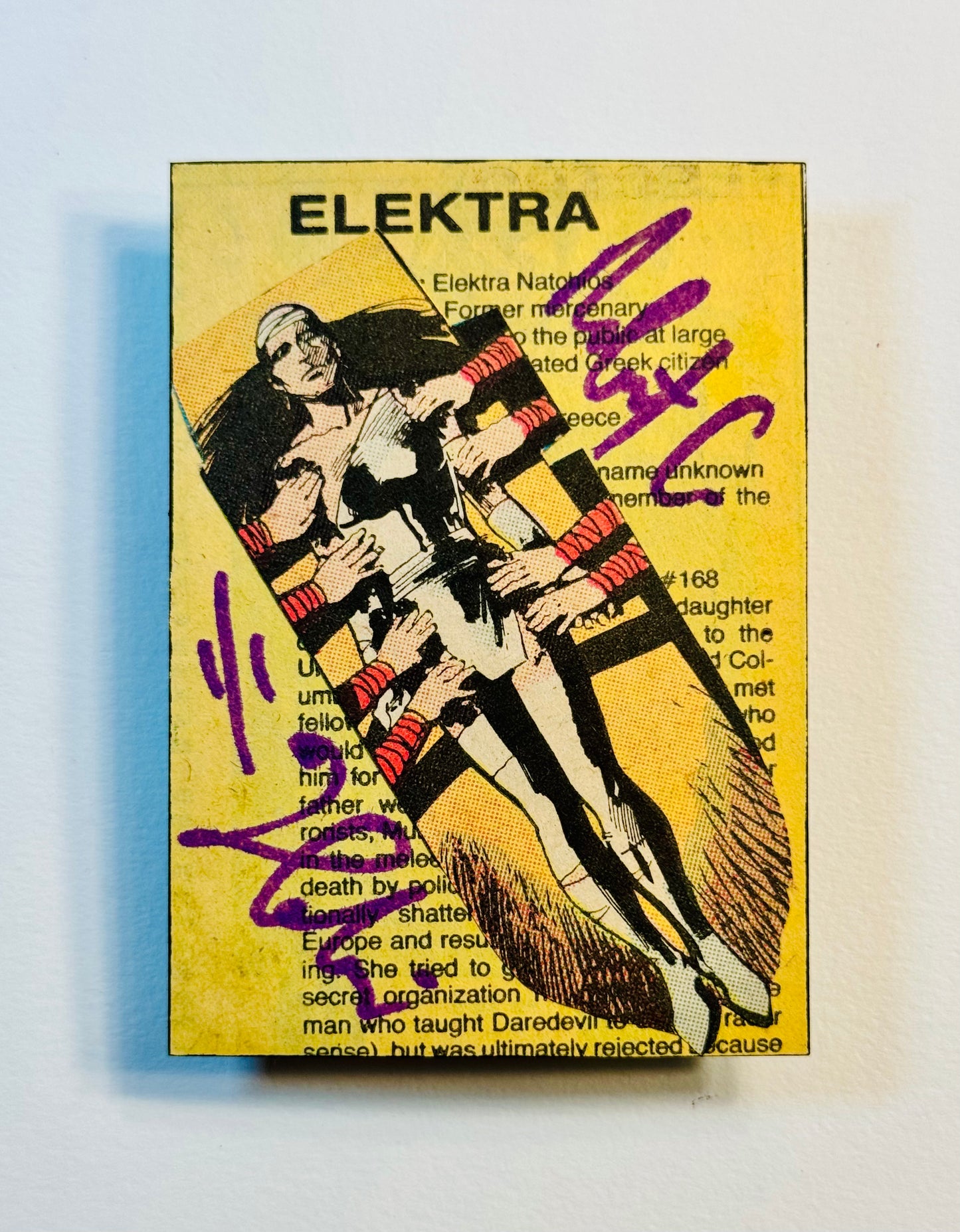 Art trading card (“Elektra” Elektra 1/1 MCU Daredevil Comic Books)