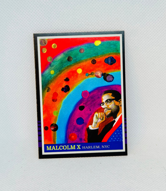 Art trading card (Malcolm X Harlem New York City)