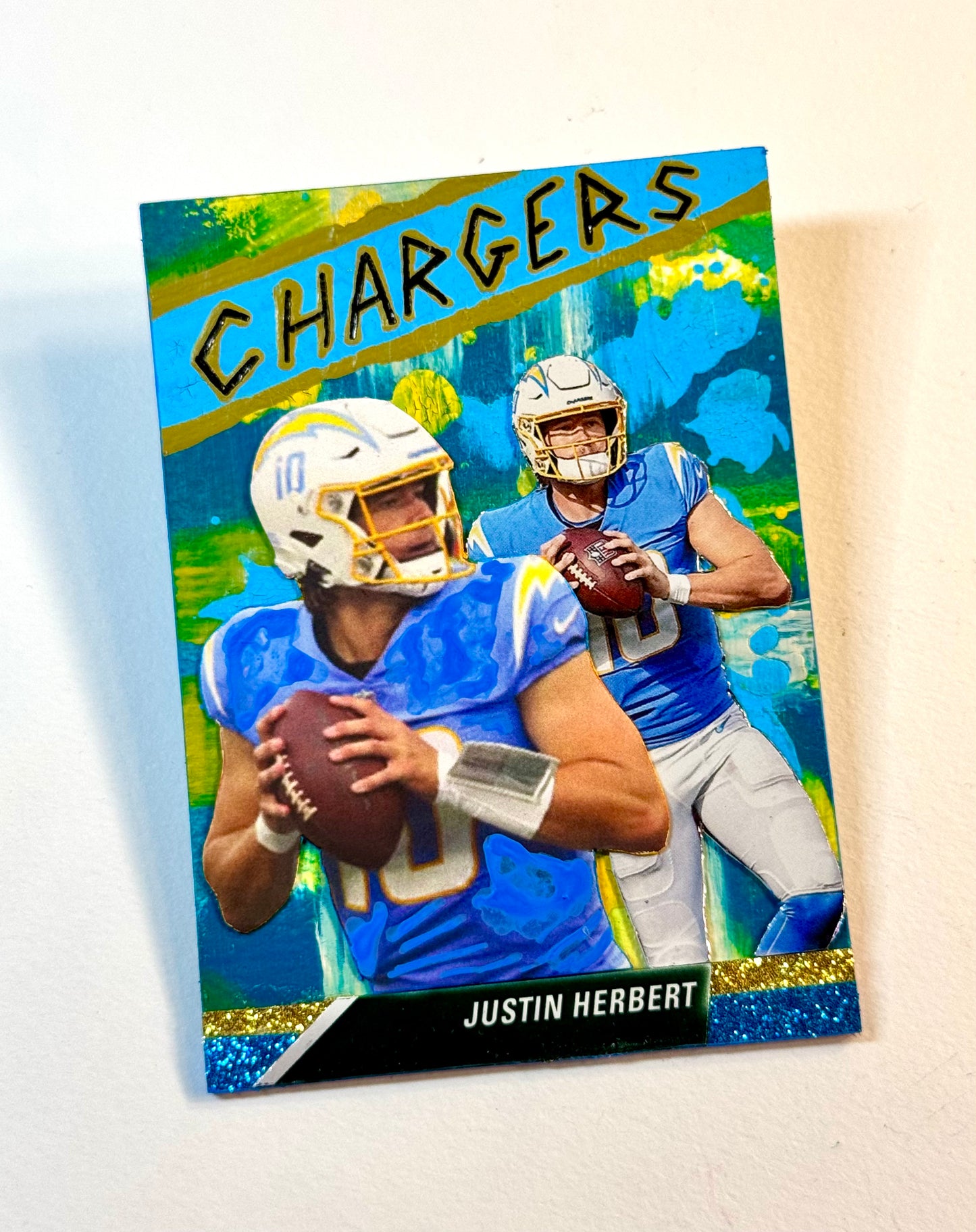 Art trading card (“Herbert Haze” Justin Herbert 1/1 NFL San Diego Chargers)