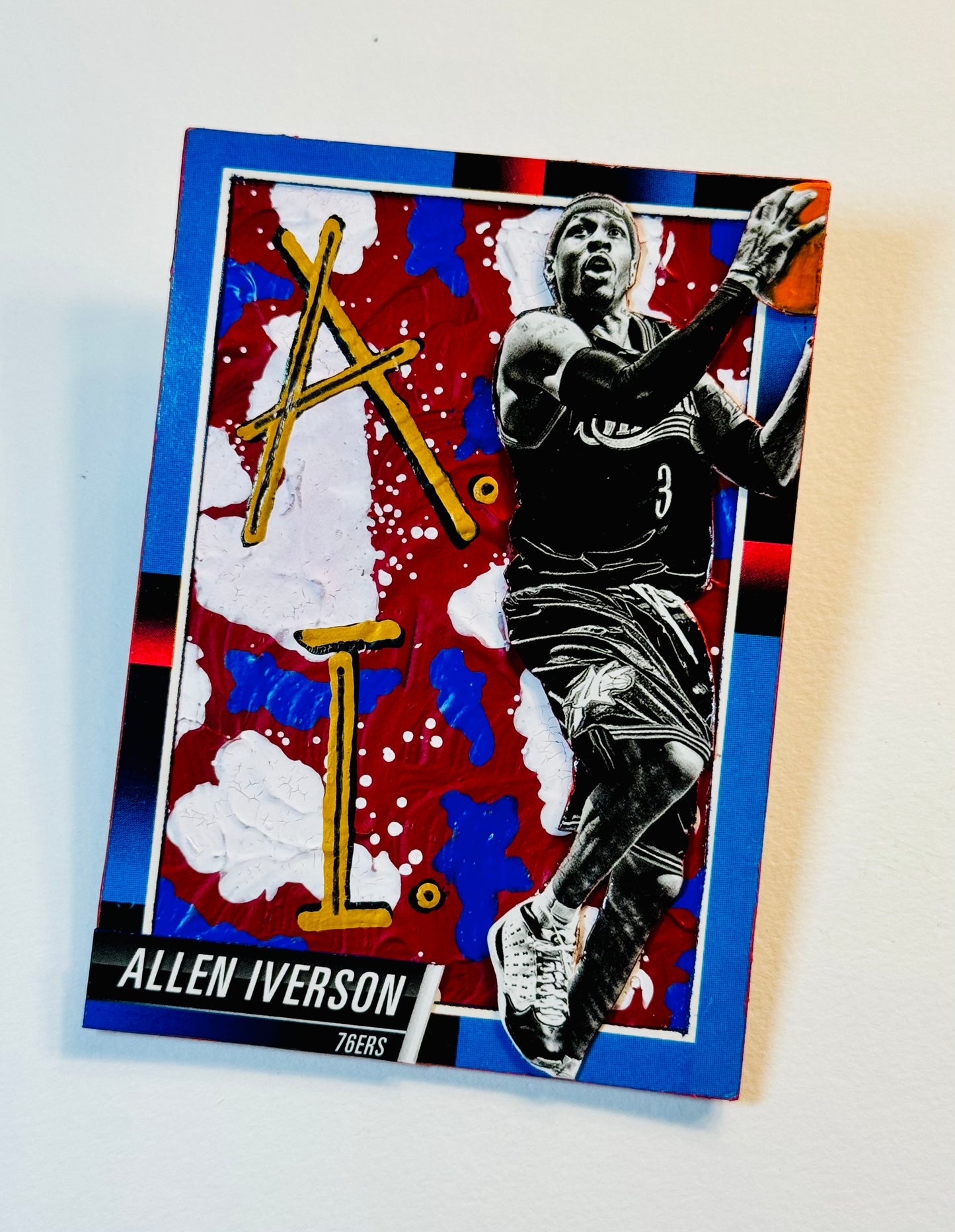 Art trading card (“Iverson” Allen Iverson 1/1) NBA Philadelphia 76ers Sixers basketball