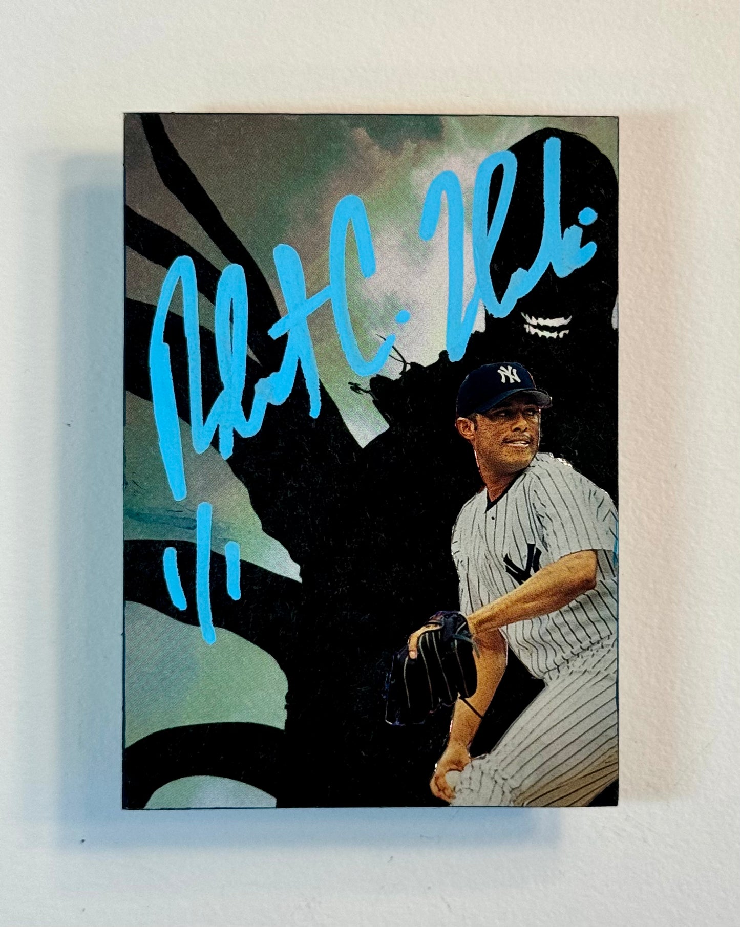 Art trading card (“Sandman” Mariano Rivera 1/1 MLB New York Yankees baseball)