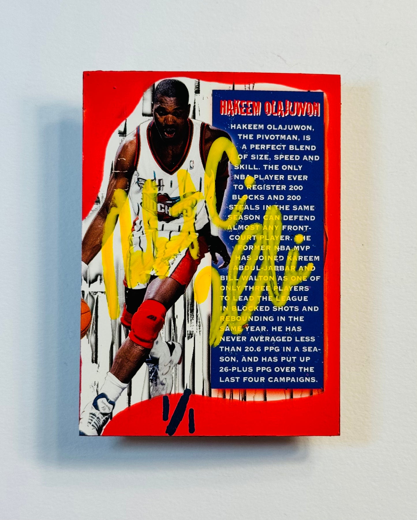 Art trading card (“Dream Shake” Hakeem Olajuwon 1/1) NBA Basketball Houston Rockets