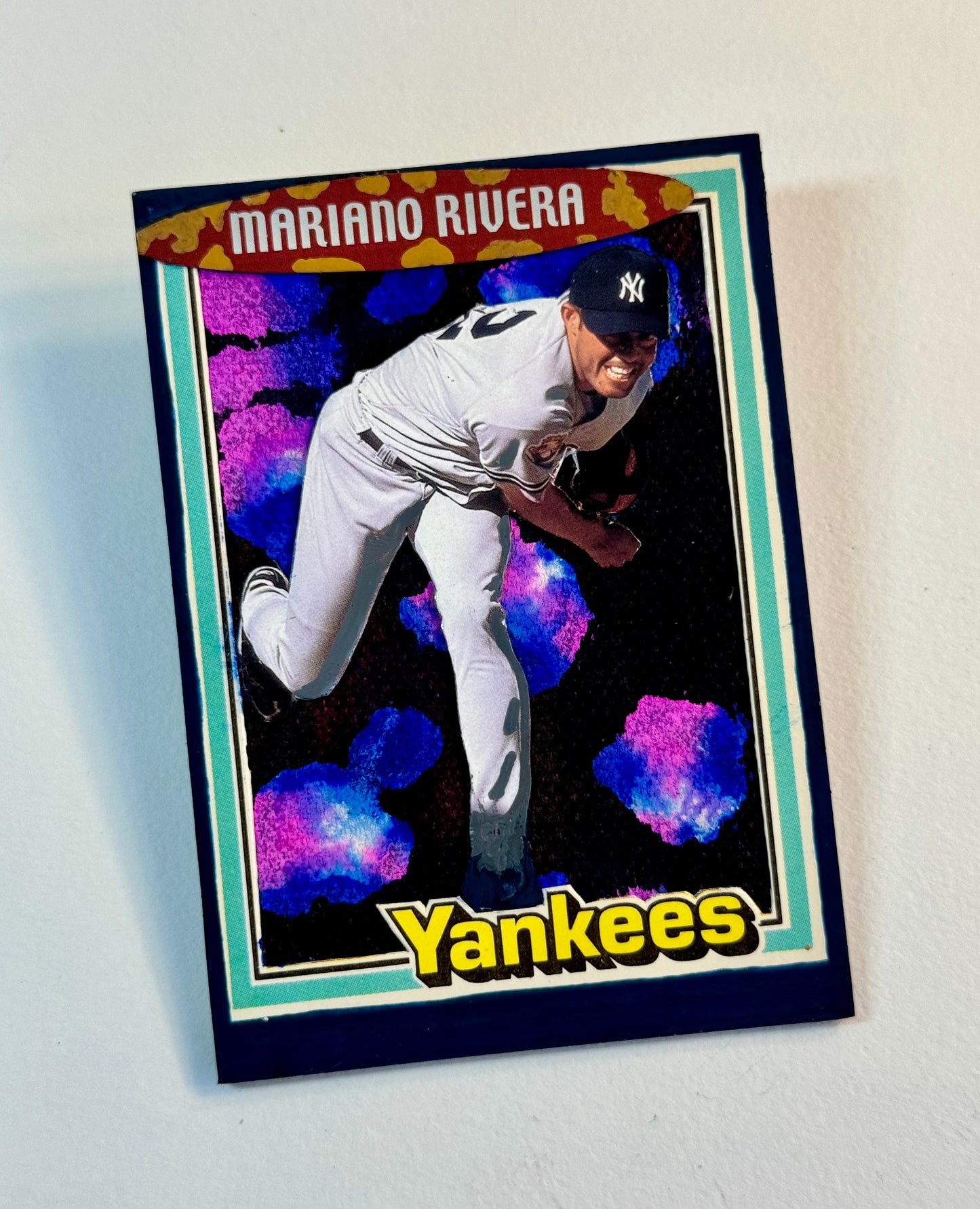 Art trading card (“Sandman” Mariano Rivera 1/1 MLB New York Yankees baseball)