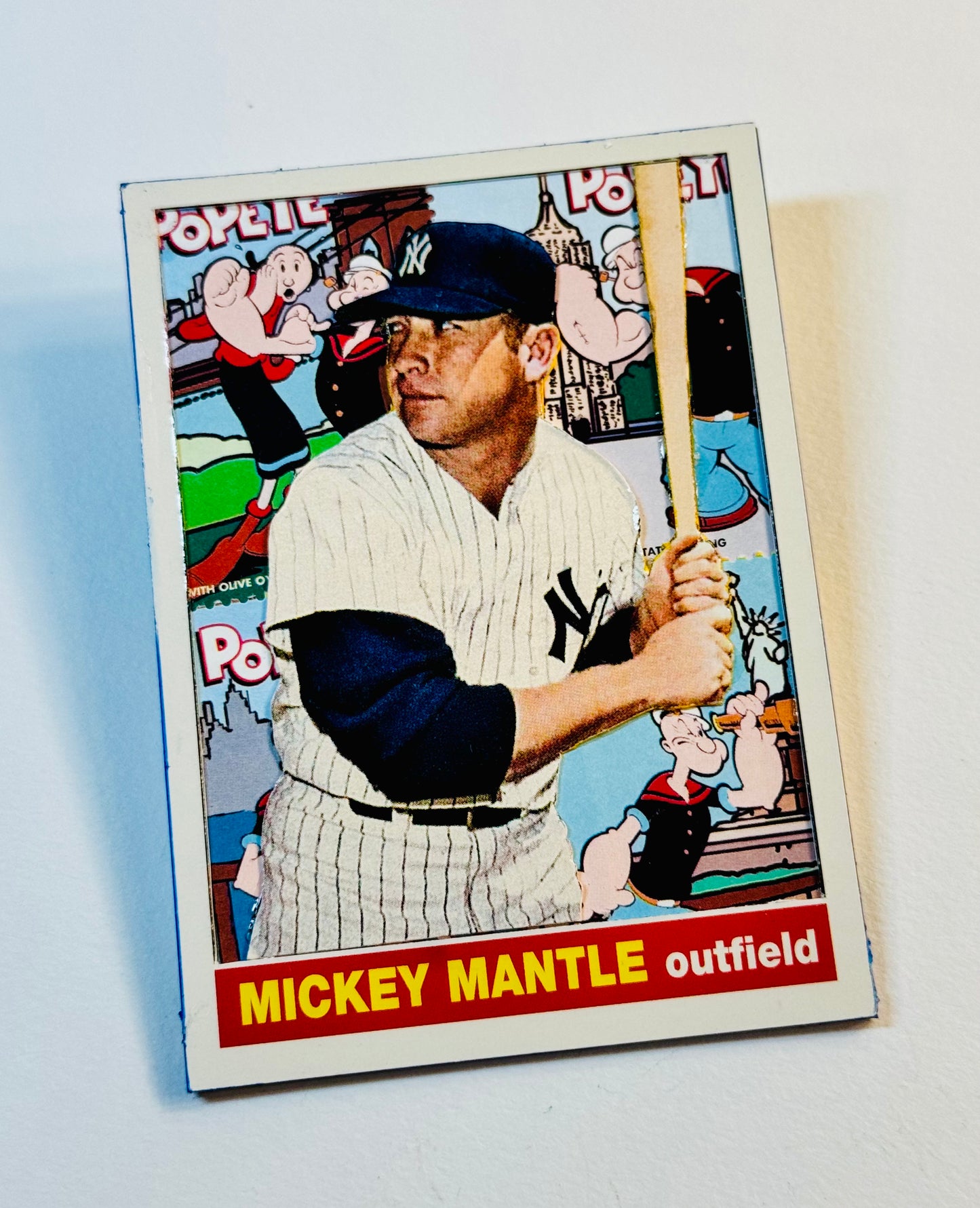 Art trading card (“Mantle” Mickey Mantle Popeye NYC 1/1) MLB New York Yankees New York City