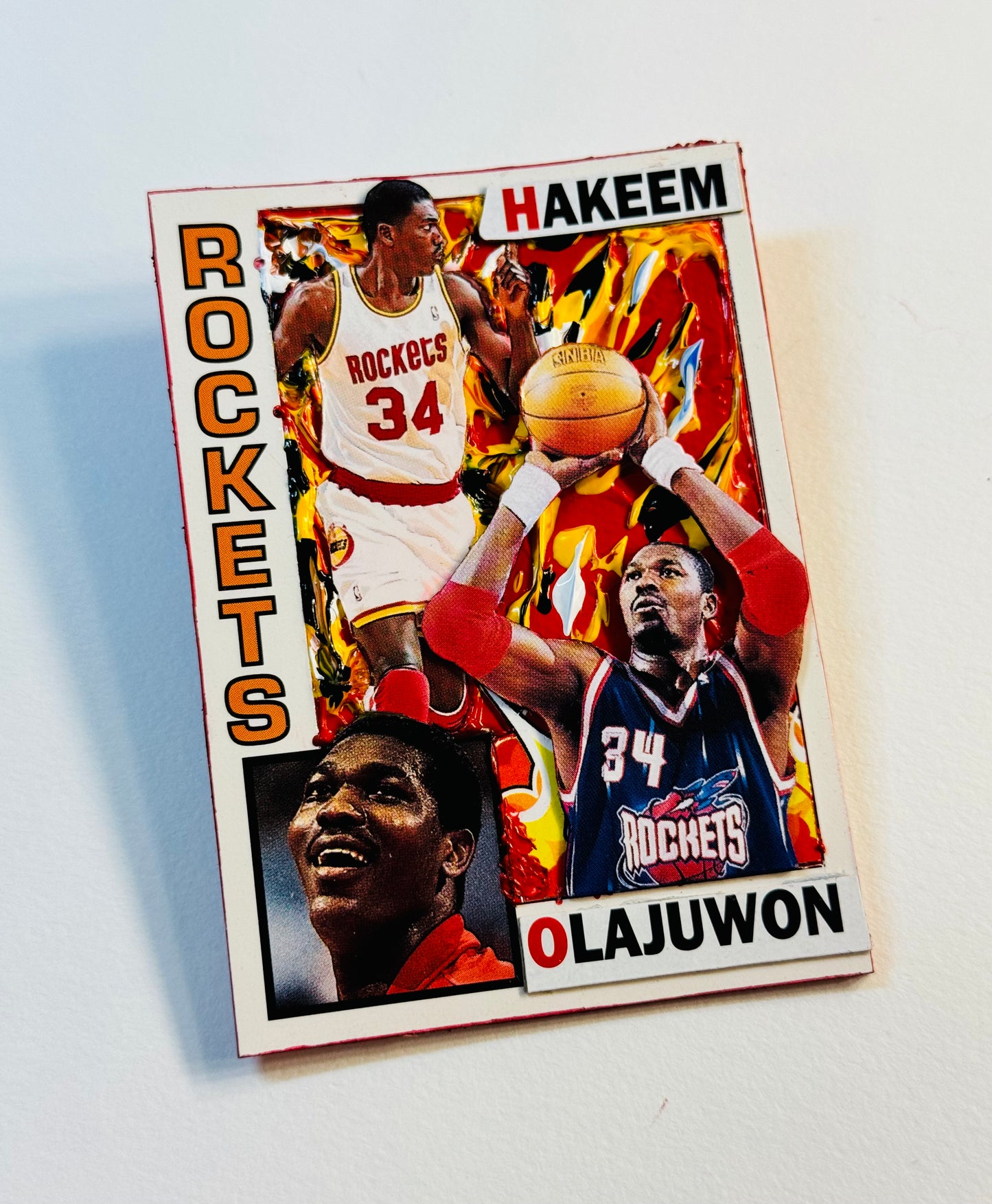 Art trading card (“Dream Shake” Hakeem Olajuwon 1/1) NBA Basketball Houston Rockets